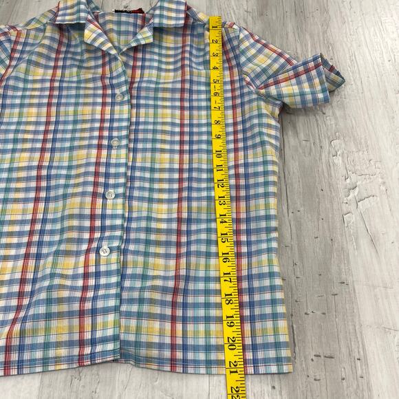 Bryn Mawr Plaid Short Sleeve Button Down Cottage Picnic Light Vintage Shirt 10 - Picture 7 of 7
